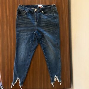 Arula Blue Ankle Cropped Distressed Jeans|Size 12|Stretch|Skinny|High Rise